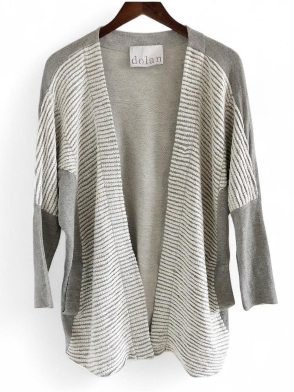 Anthropologie Dolan grey cardigan with inside out texture stripes